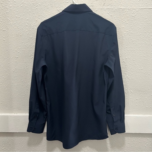 Tom Baine Navy Slim Fit 4-Way Stretch Wrinkle Free Button Down Top NWT Small - Picture 3 of 6